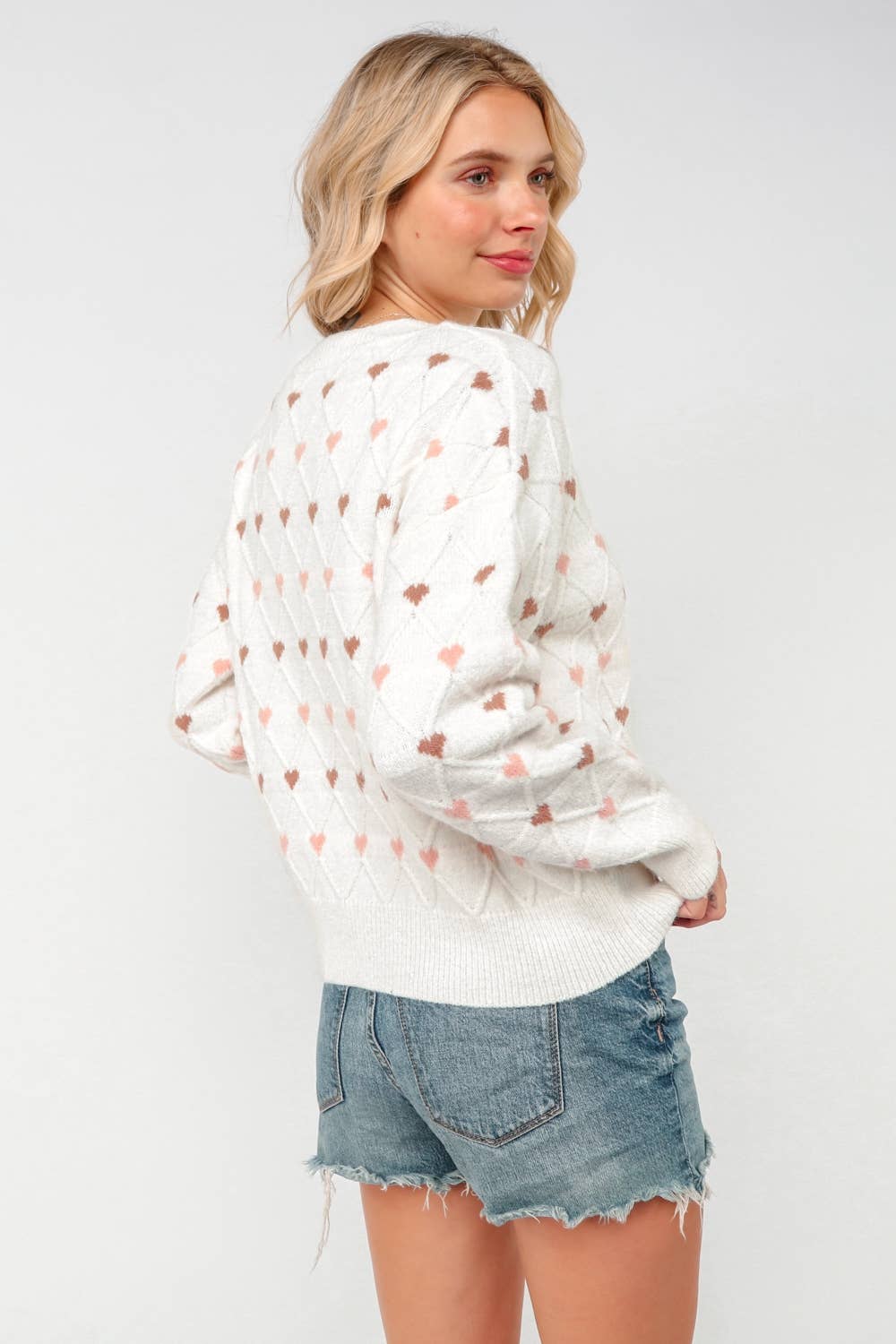HEART JACQUARD PULLOVER SWEATER