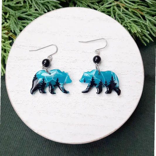 Blue Bear Earrings