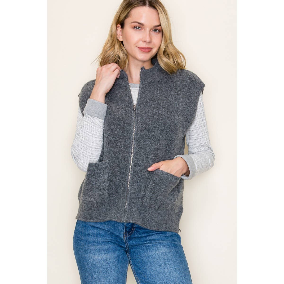SWEATER VEST WITH PATCH POCKETS