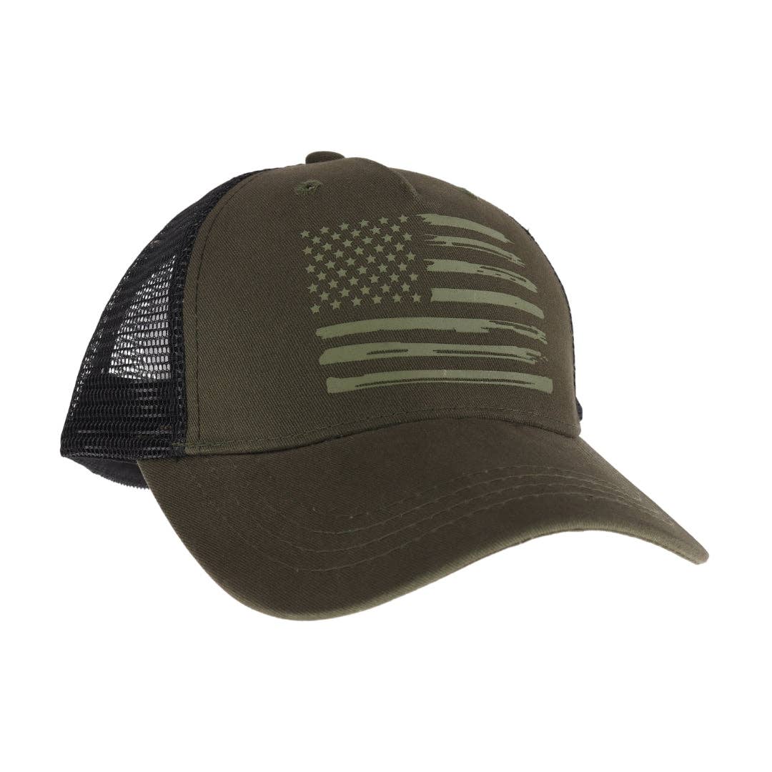 Unisex Laser Etched USA Flag C.C Trucker Ball Cap TCB06