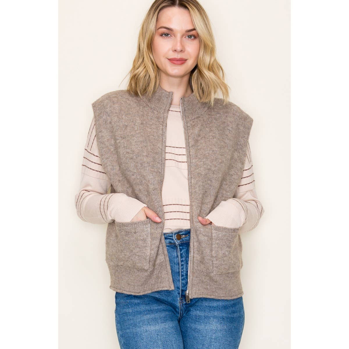 SWEATER VEST WITH PATCH POCKETS