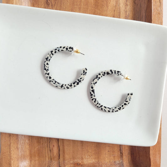 Camy Hoops - Black Dot // Gift, Earrings, Jewelry