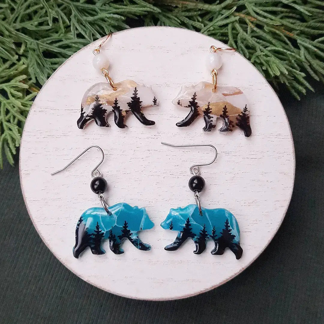 Blue Bear Earrings