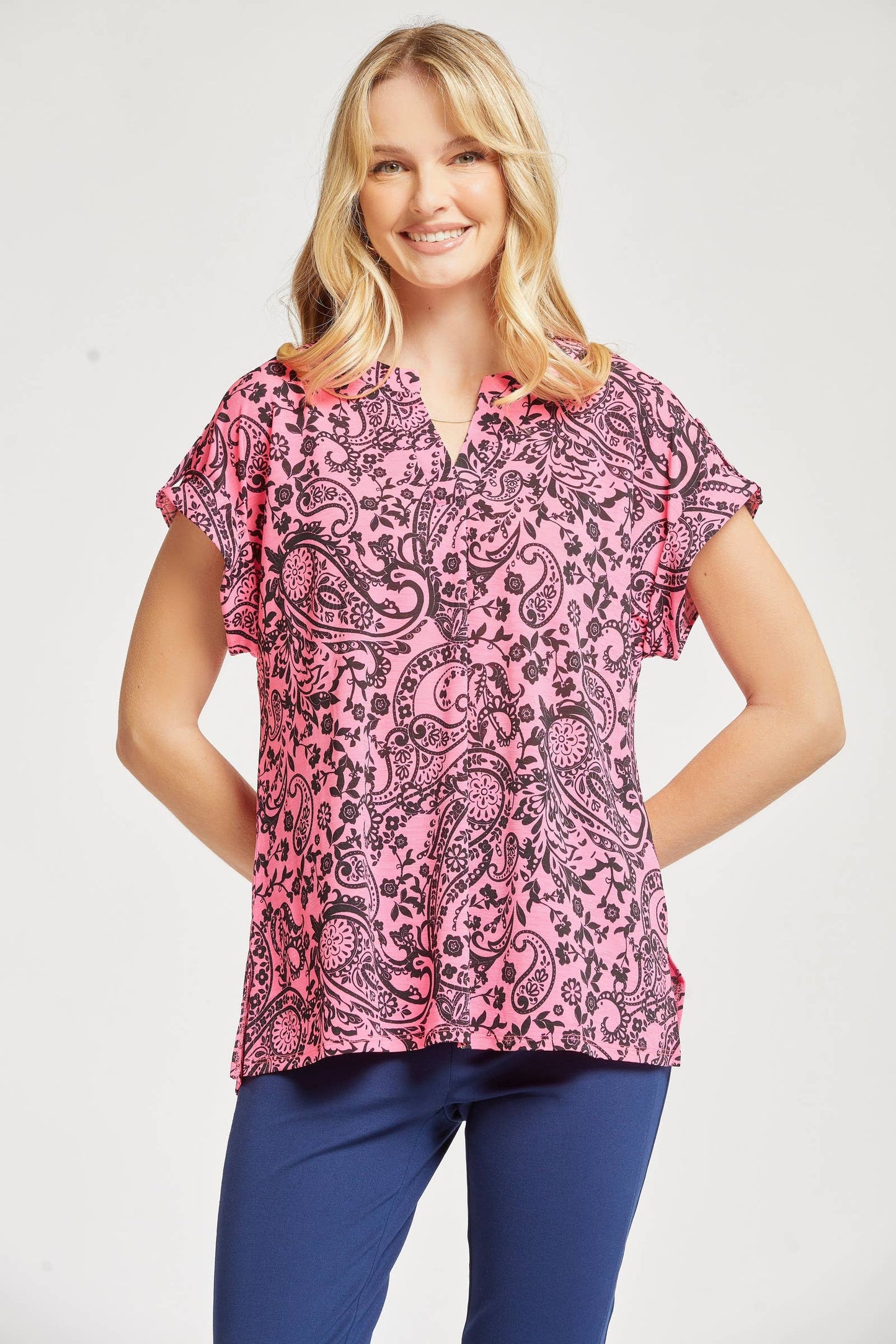 Lizzy Dolman Short Sleeve Wrinkle Free