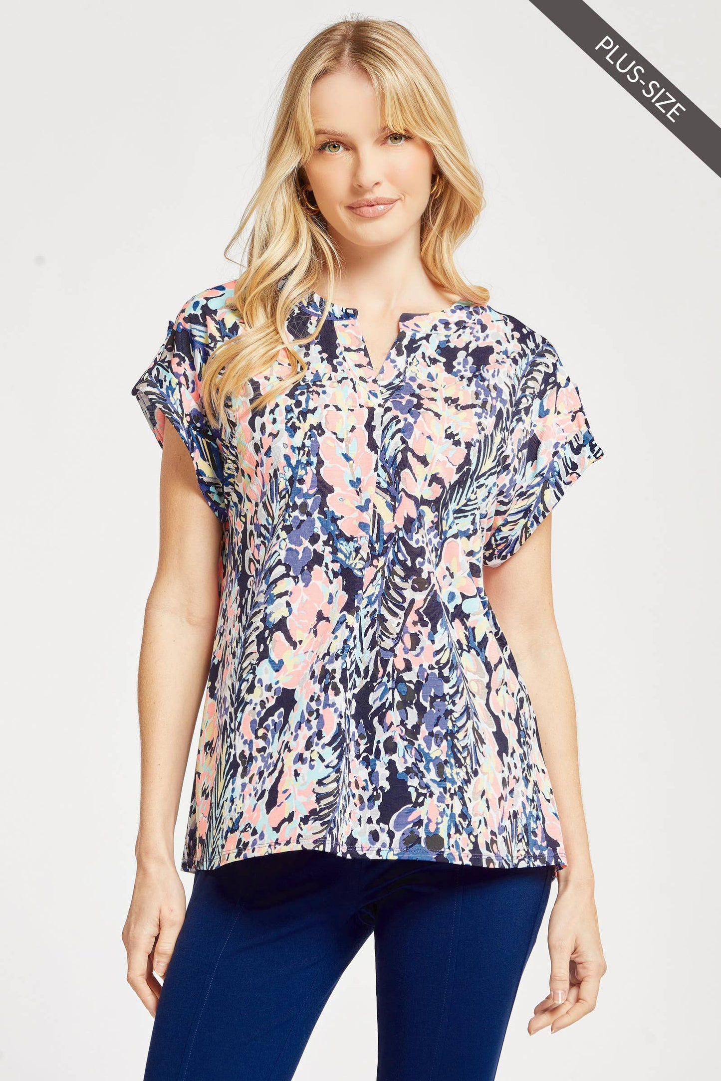 PLUS SIZE Lizzy Dolman Short Sleeve Wrinkle Free