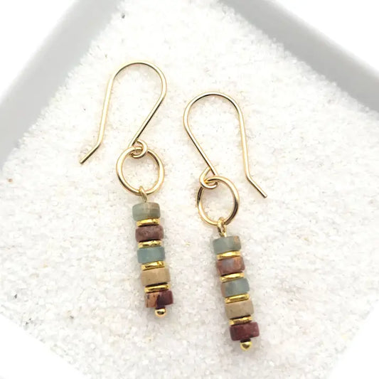 EARTH TONE BEAD EARRINGS