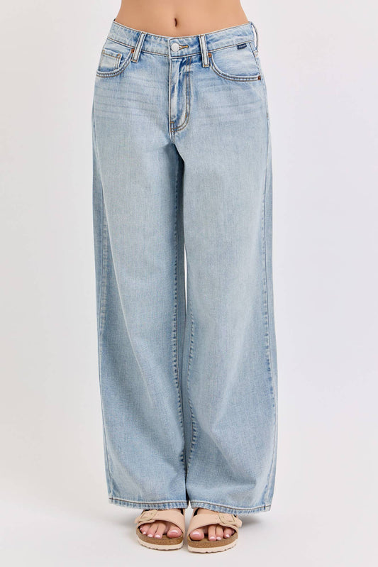 Mid Rise Wide Leg Jeans