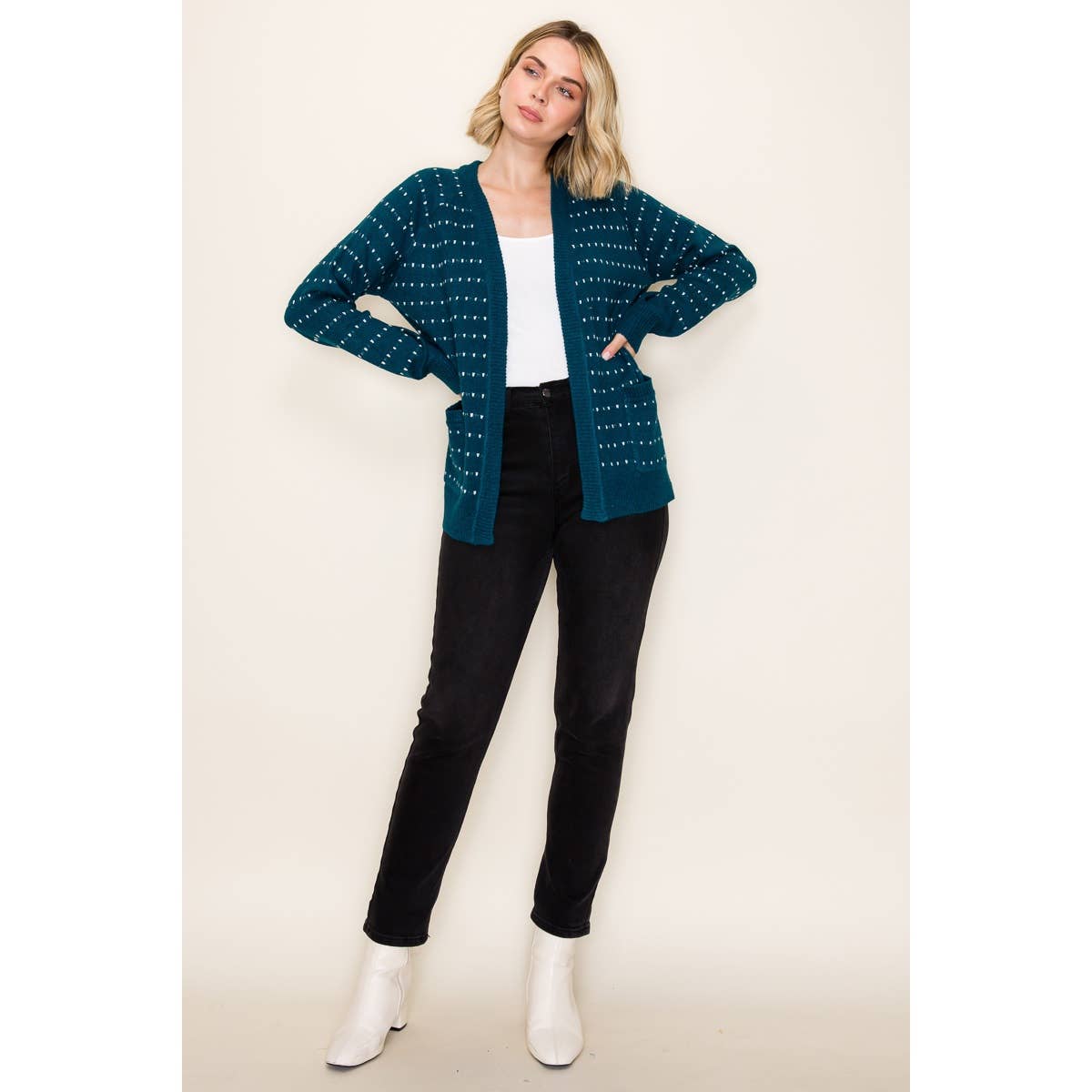 STITCH STRIPED SWEATER CARDIGAN