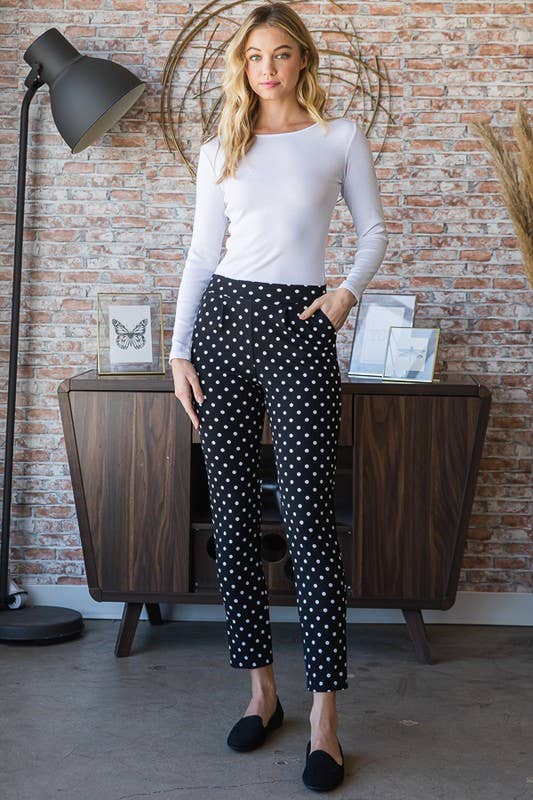 Polka Dot Straight Pants