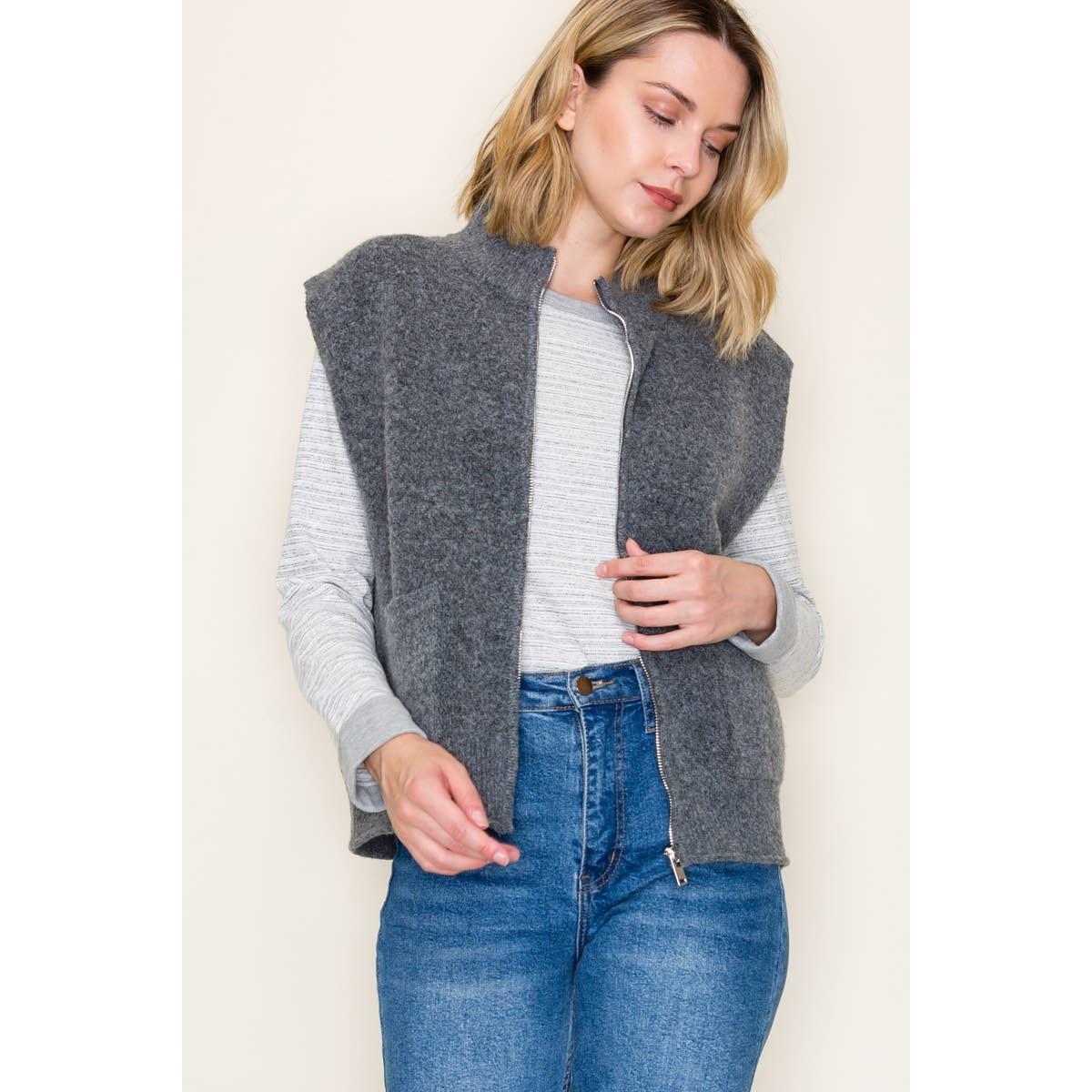 SWEATER VEST WITH PATCH POCKETS