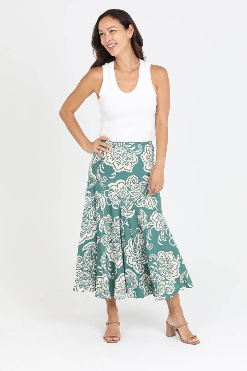 Fit and Flare Maxi Skirt