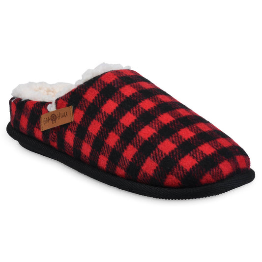 Womens buffalo check clog slipper