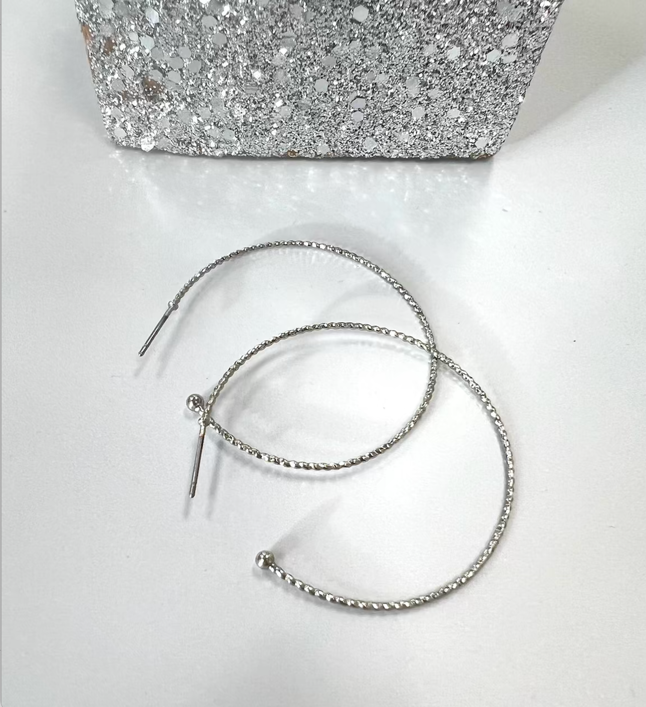 Dainty silver hoops