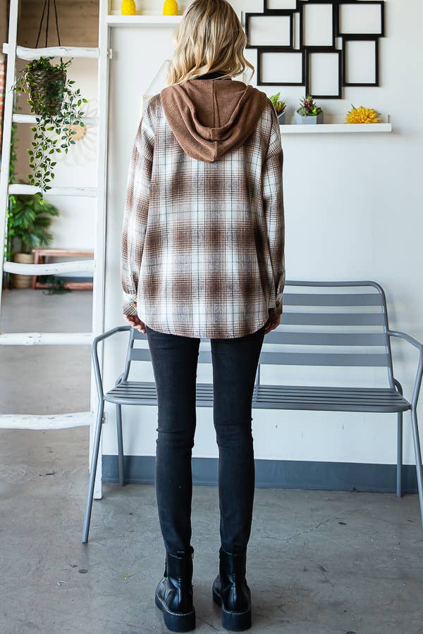 Plaid Hooded Shacket