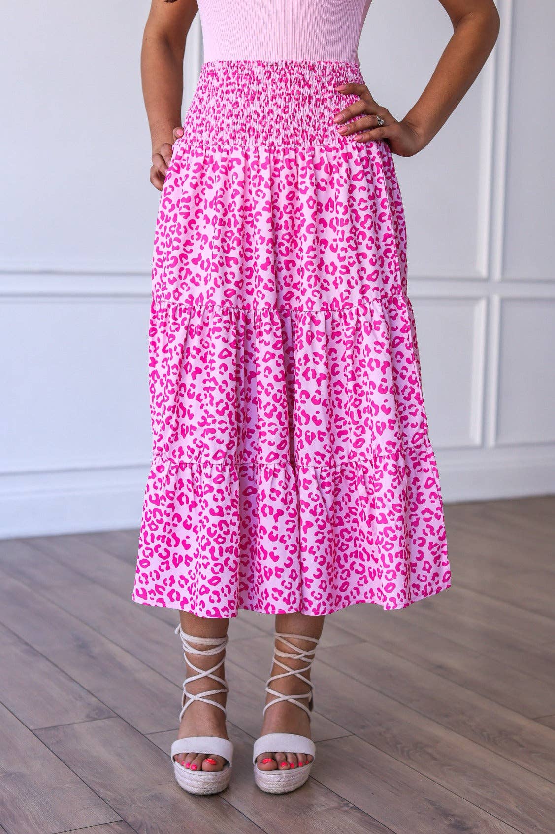 The Marilyn Skirt, Pink Leopard