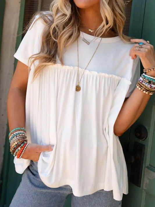 Ruffled Trim Babydoll Tee