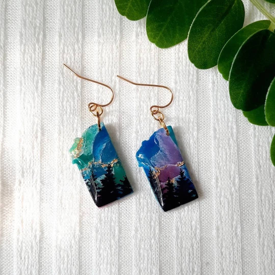 Northern Lights Montana State Earrings