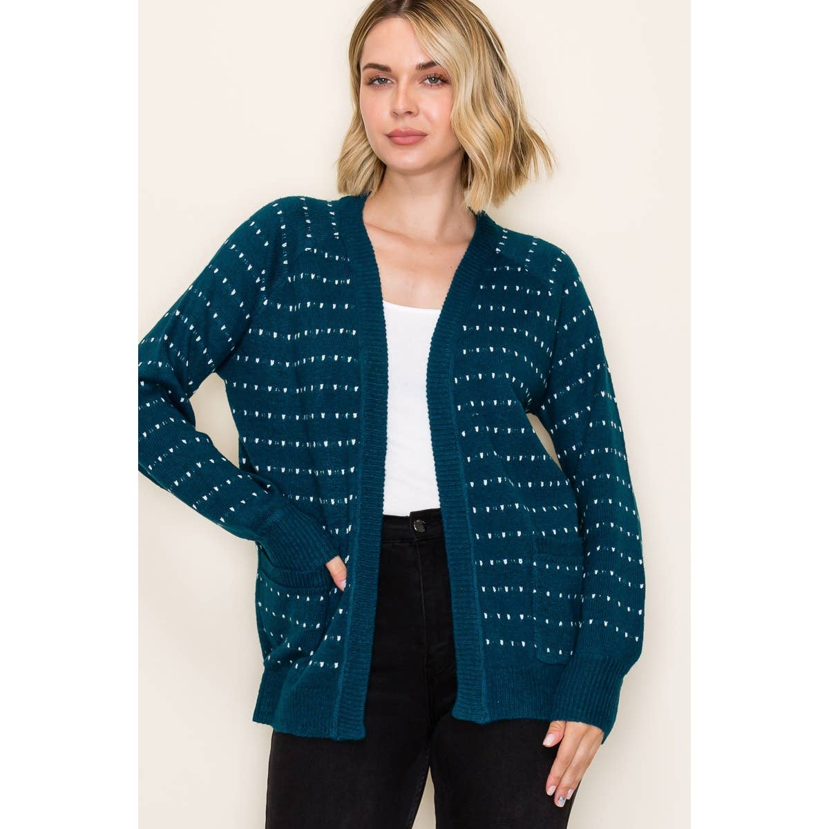 STITCH STRIPED SWEATER CARDIGAN