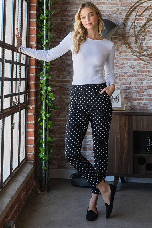 Polka Dot Straight Pants