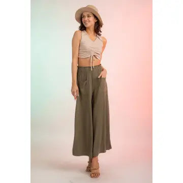 Gaucho Pants - Olive