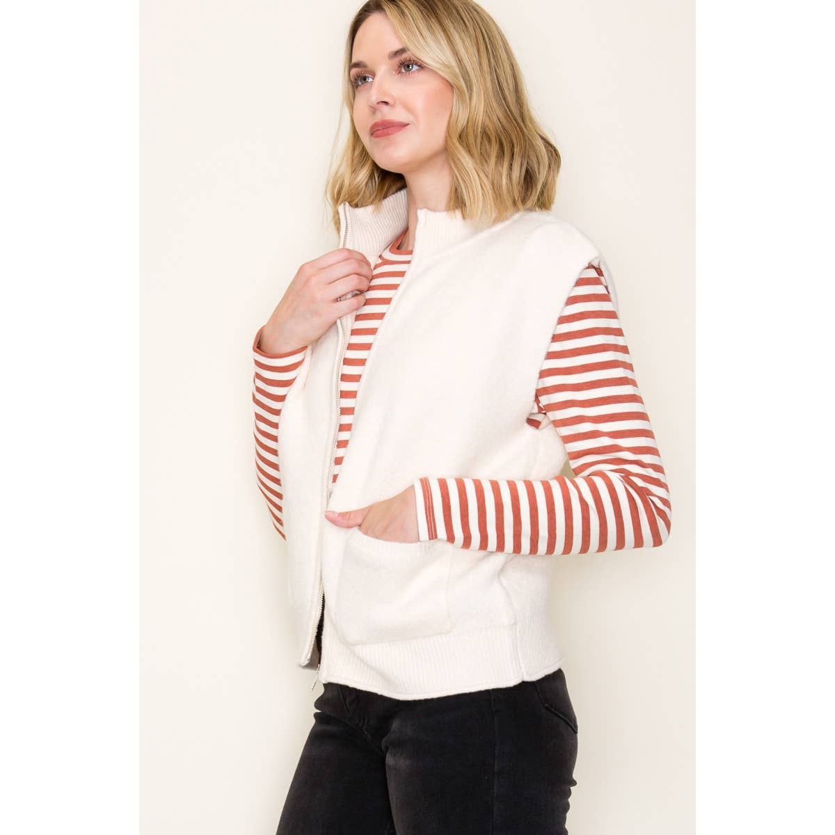 SWEATER VEST WITH PATCH POCKETS