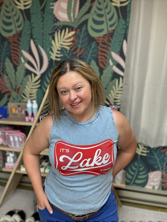 ITS LAKE TIME GRAPHIC TANK TOP