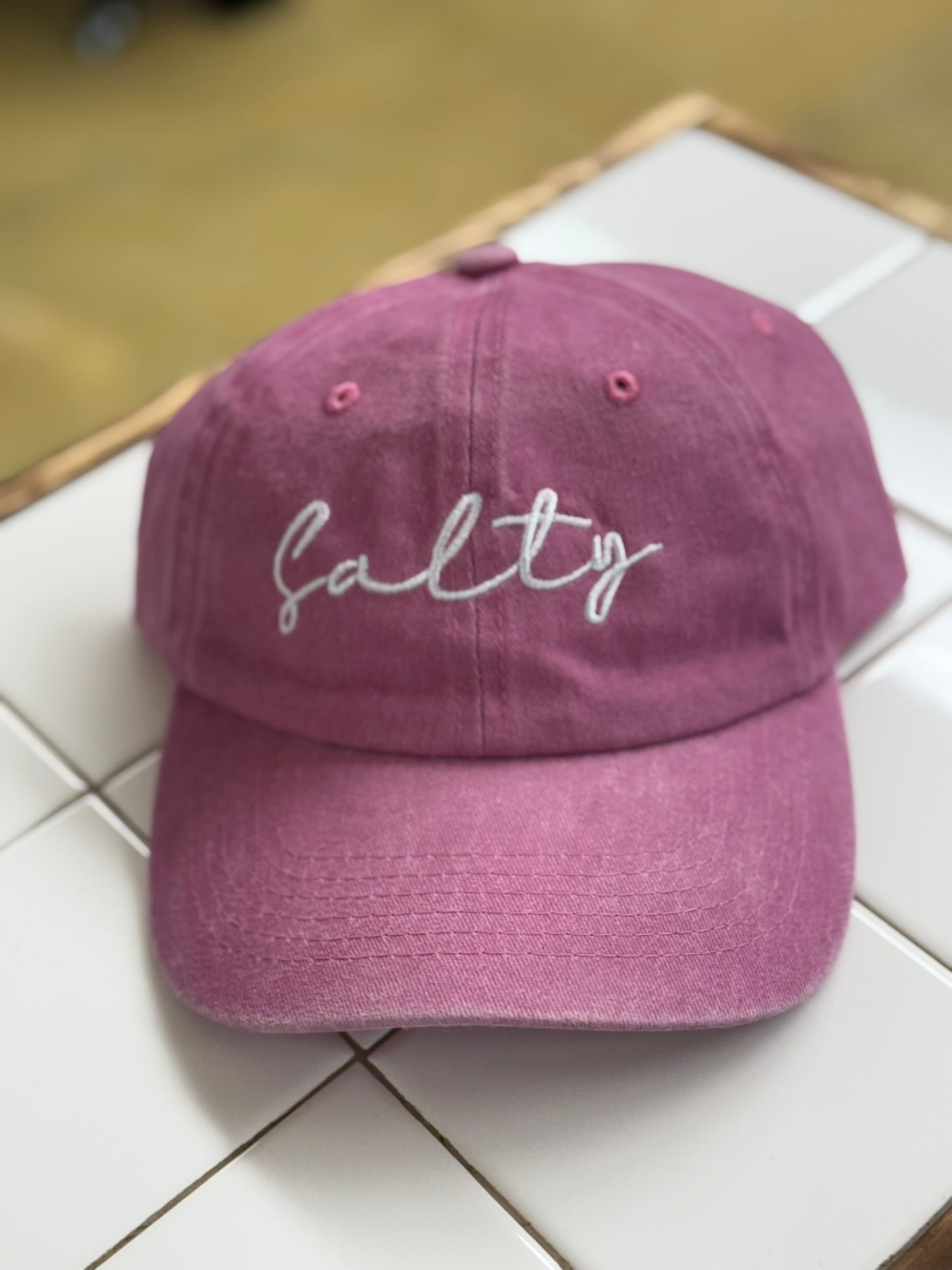 SALTY EMBROIDERED VINTAGE WASHED BASEBALL CAP HAT