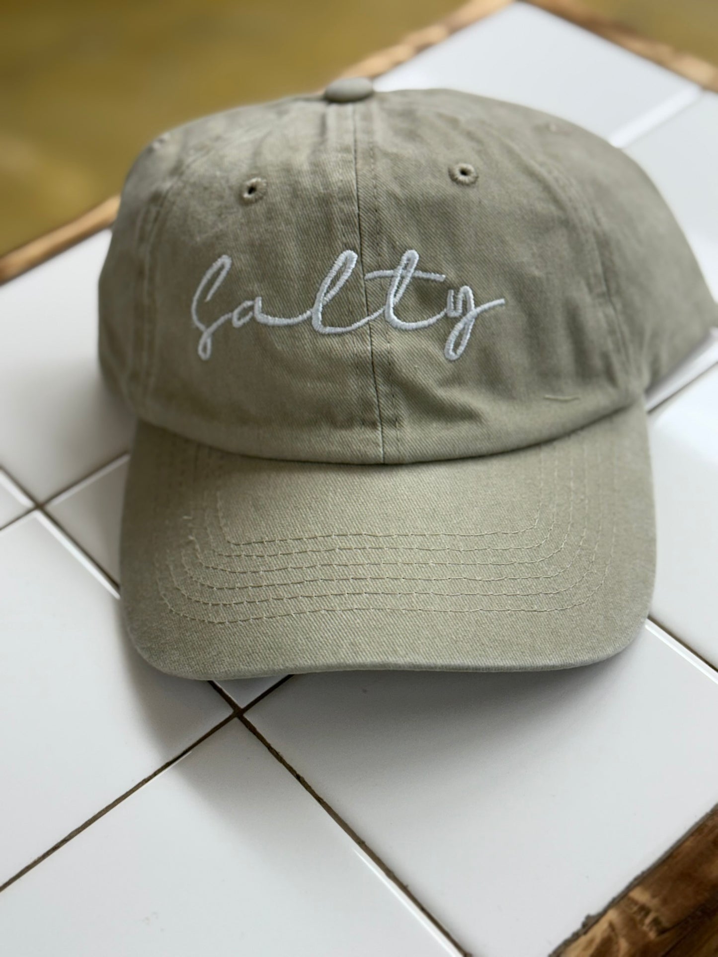 SALTY EMBROIDERED VINTAGE WASHED BASEBALL CAP HAT