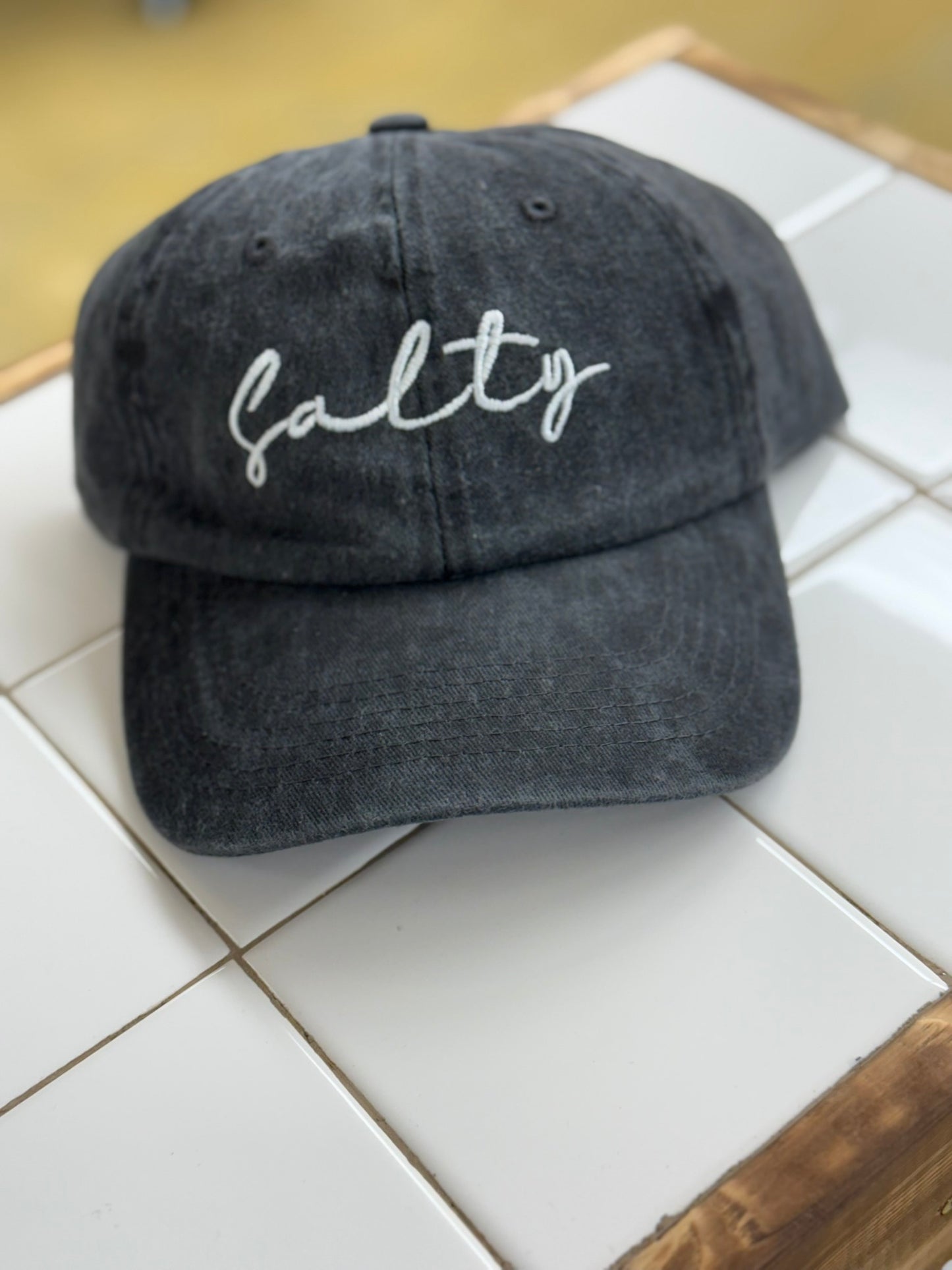 SALTY EMBROIDERED VINTAGE WASHED BASEBALL CAP HAT