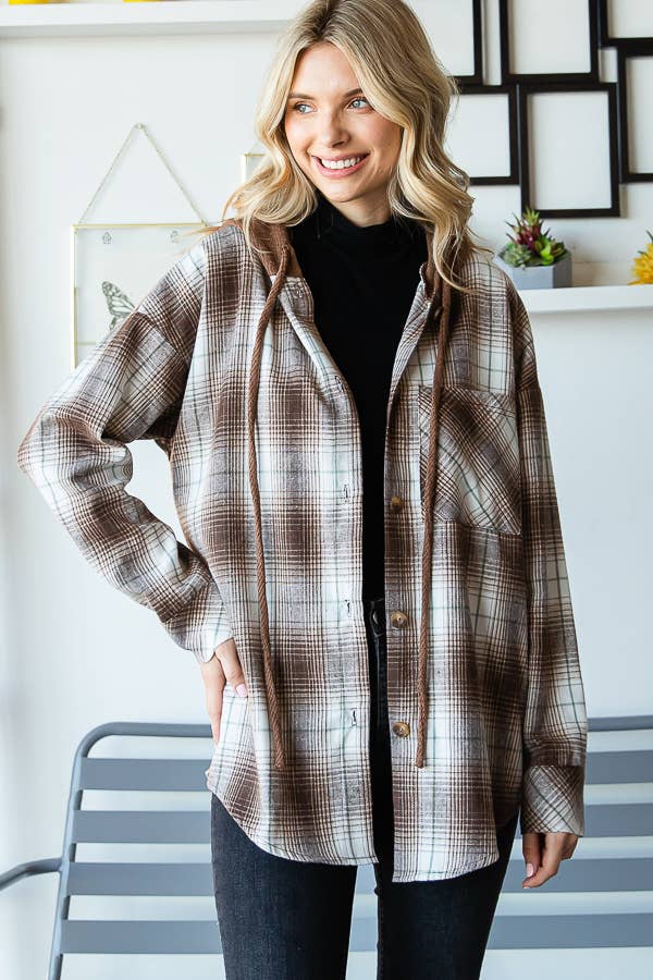 Plaid Hooded Shacket