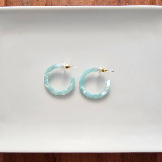 Cam Mini Hoops - Mint // Spring, Summer, Earrings