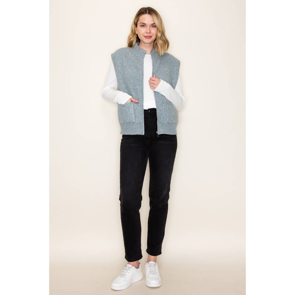 SWEATER VEST WITH PATCH POCKETS