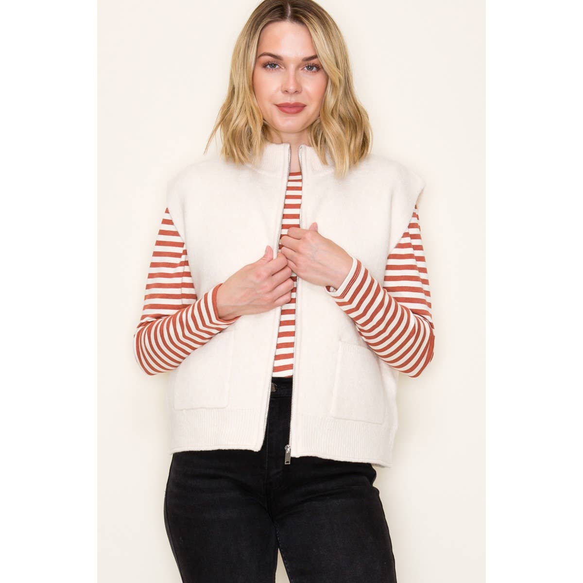 SWEATER VEST WITH PATCH POCKETS