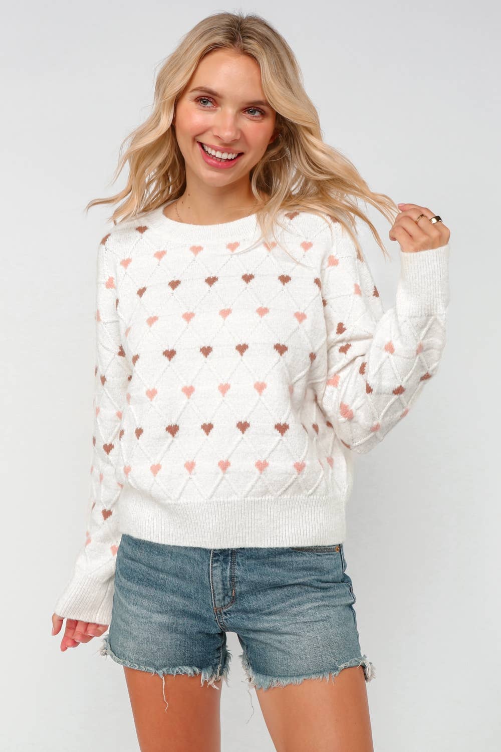 HEART JACQUARD PULLOVER SWEATER