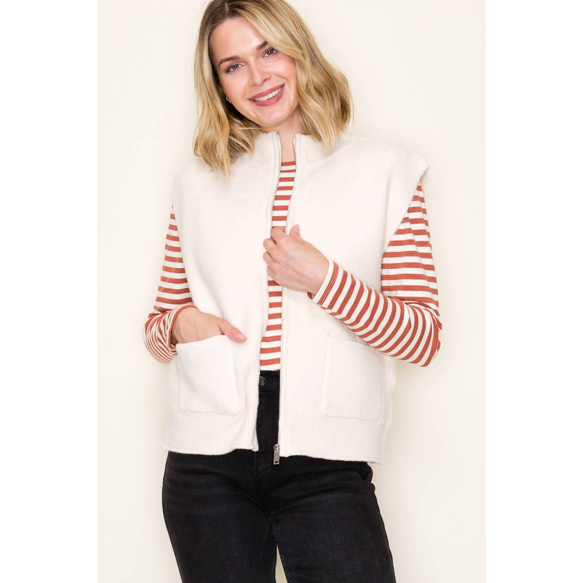 SWEATER VEST WITH PATCH POCKETS