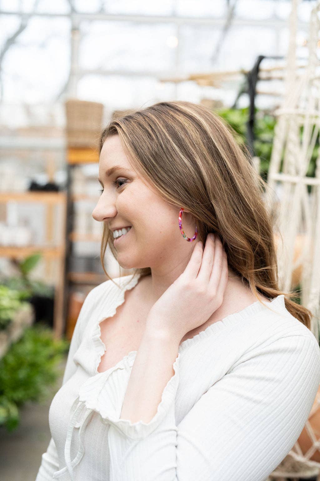 Cameron Hoops - Paradise Pink // Earrings, Jewelry, Gifts