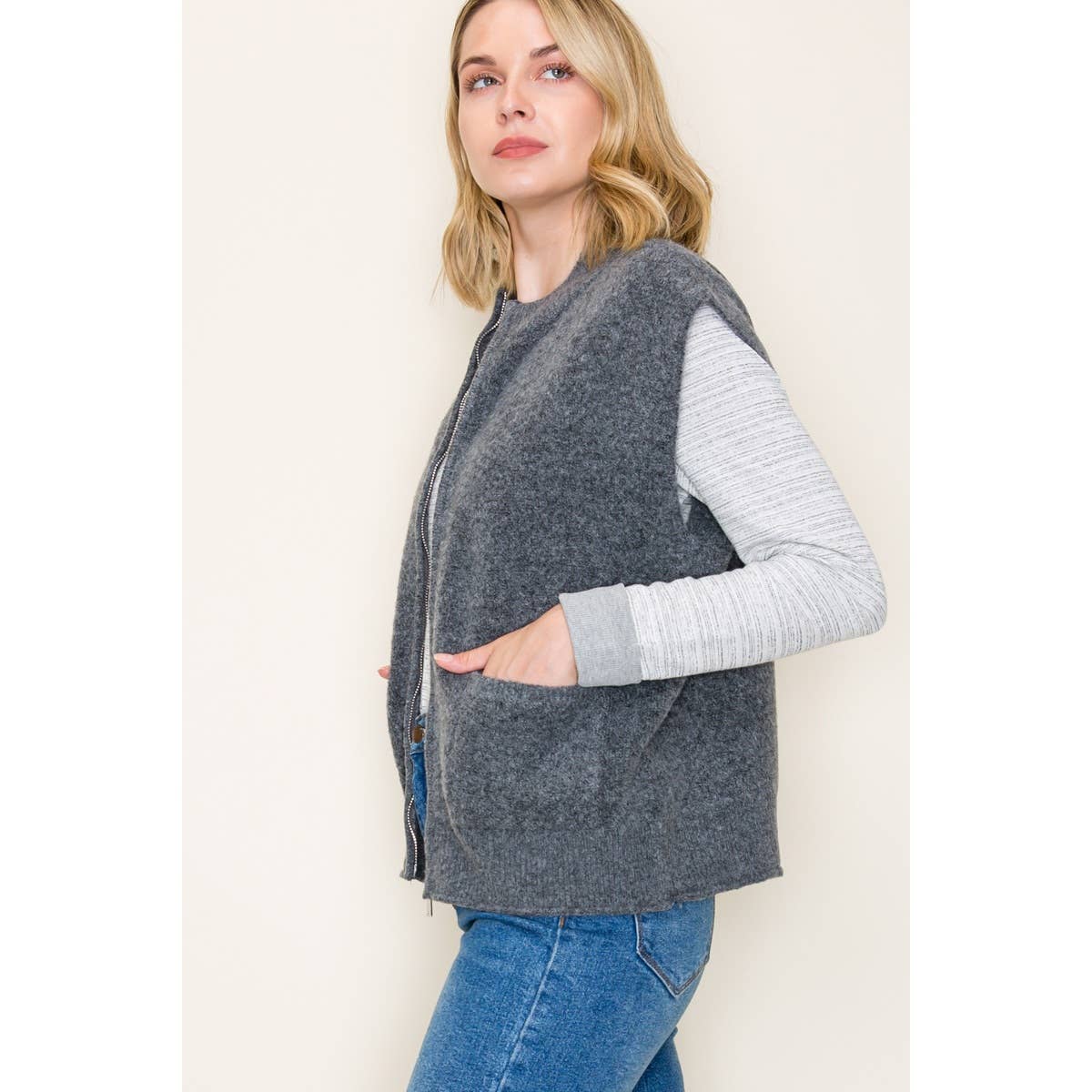 SWEATER VEST WITH PATCH POCKETS