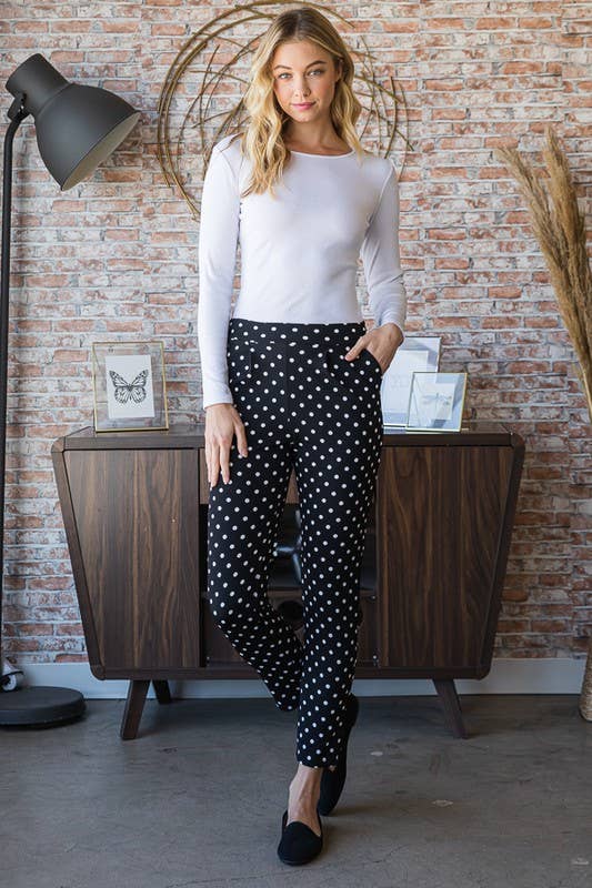 Polka Dot Straight Pants