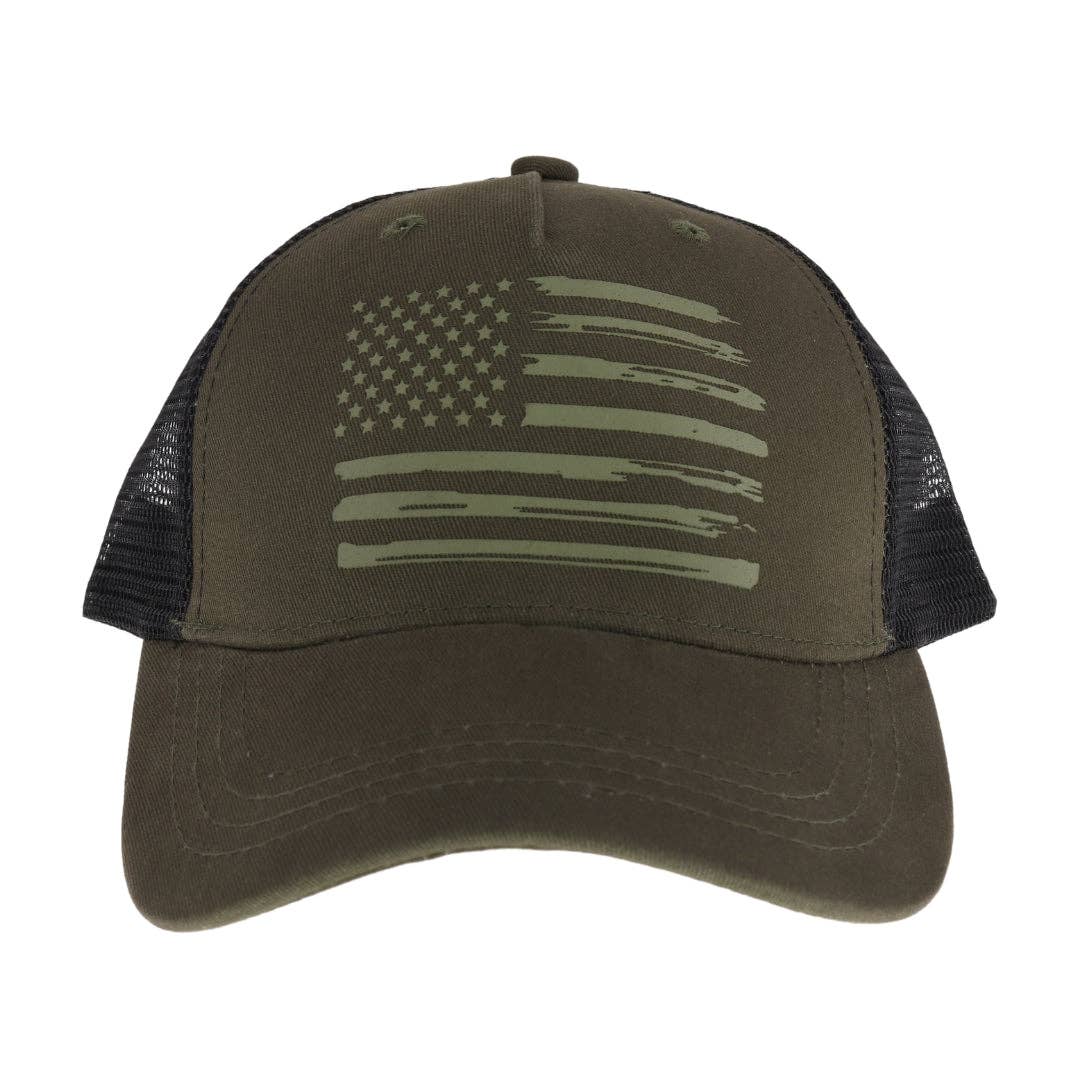 Unisex Laser Etched USA Flag C.C Trucker Ball Cap TCB06