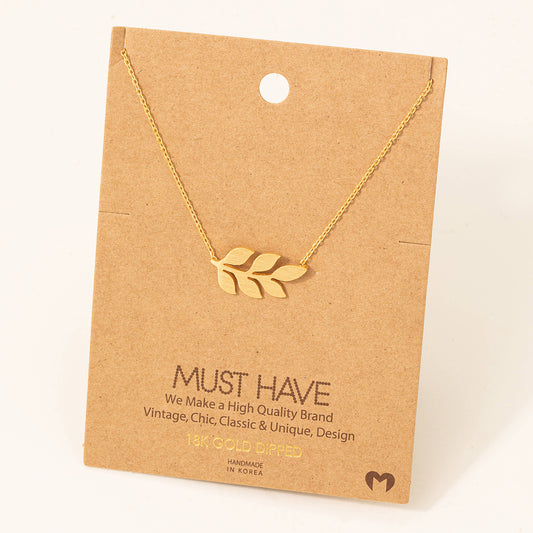 Dainty Leaf Pendant Necklace