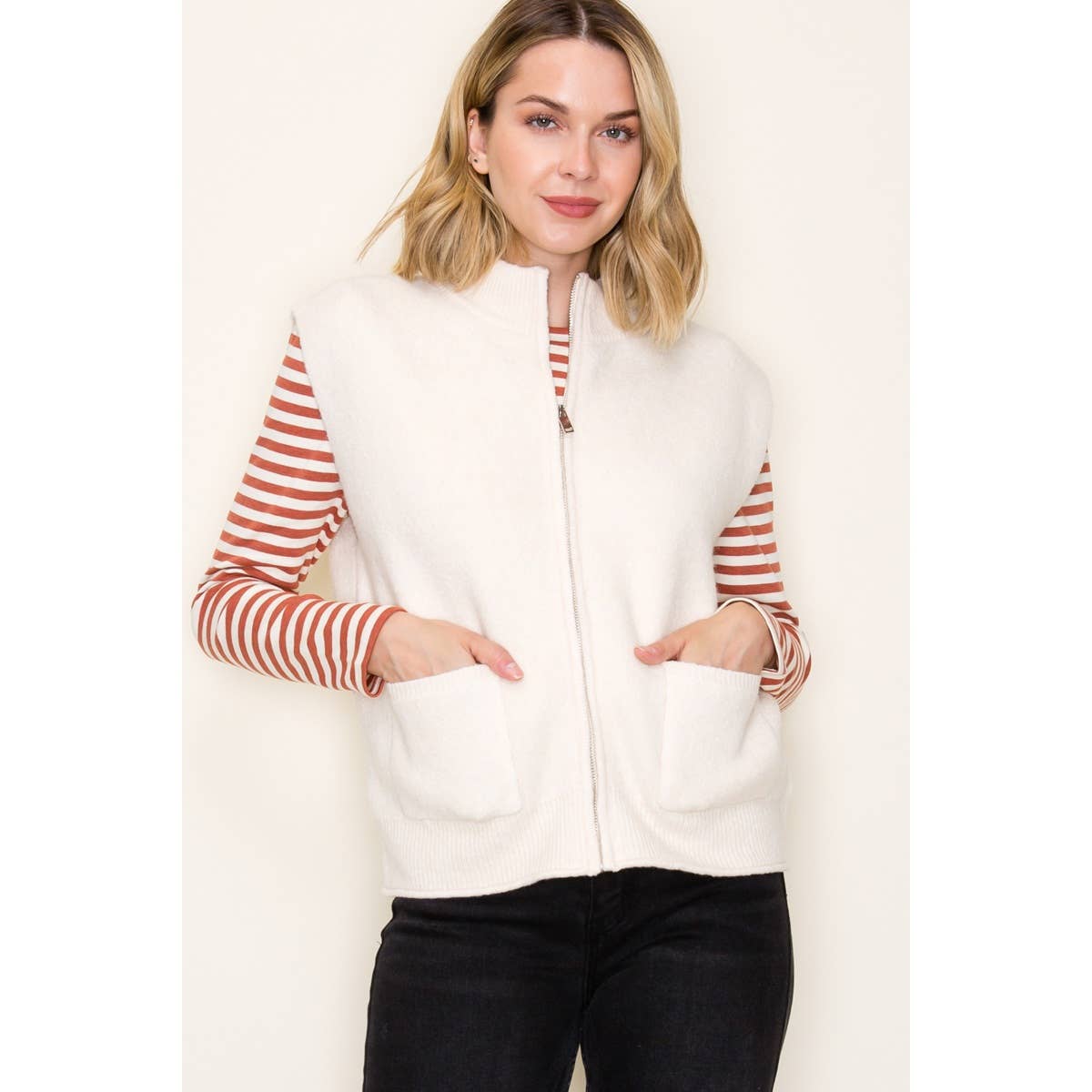 SWEATER VEST WITH PATCH POCKETS