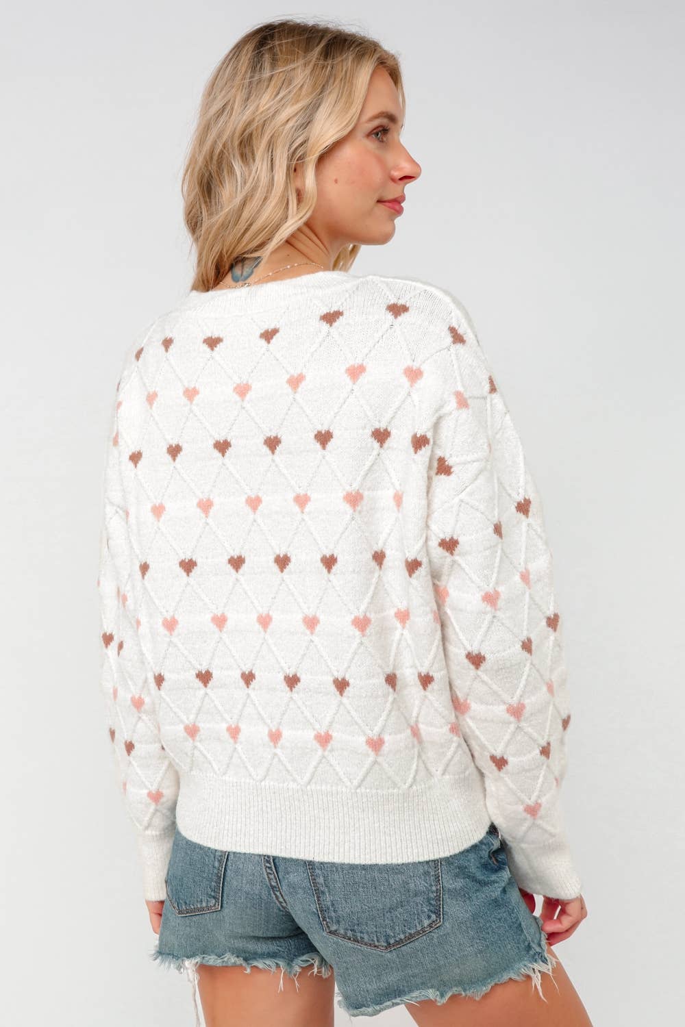 HEART JACQUARD PULLOVER SWEATER
