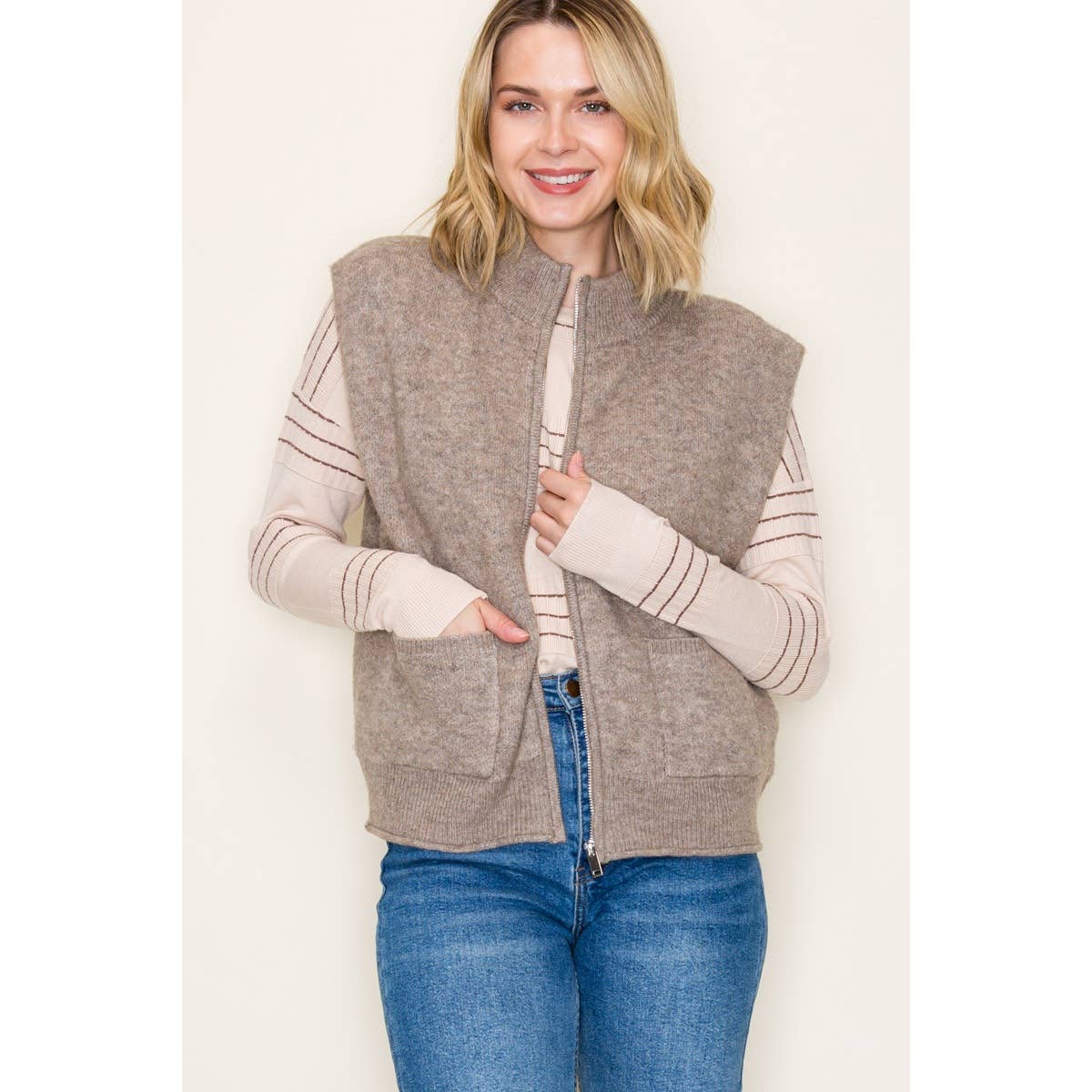 SWEATER VEST WITH PATCH POCKETS