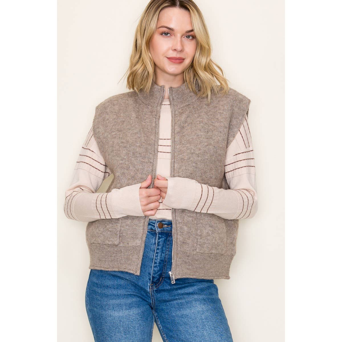 SWEATER VEST WITH PATCH POCKETS